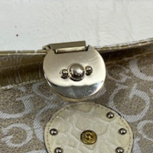 VTG Guess Canvas Logo Alligator Faux Print Snap Clutch Wallet 6.5"x3.5" - Picture 14 of 16